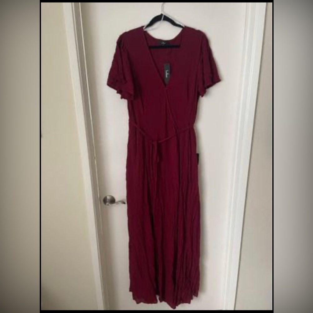 Lulu’s wine/maroon wrap maxi dress
